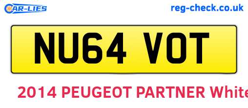 NU64VOT are the vehicle registration plates.