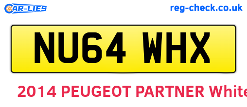 NU64WHX are the vehicle registration plates.