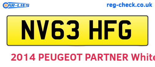 NV63HFG are the vehicle registration plates.