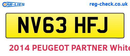 NV63HFJ are the vehicle registration plates.