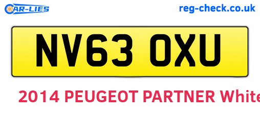 NV63OXU are the vehicle registration plates.