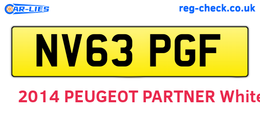 NV63PGF are the vehicle registration plates.