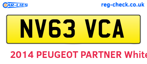 NV63VCA are the vehicle registration plates.