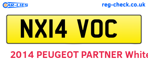 NX14VOC are the vehicle registration plates.