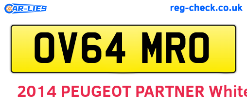 OV64MRO are the vehicle registration plates.