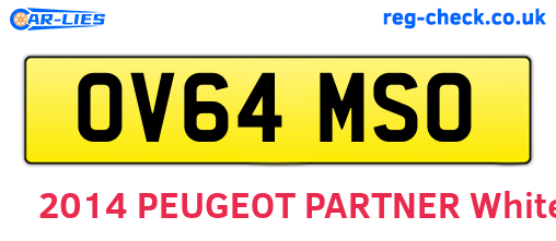 OV64MSO are the vehicle registration plates.