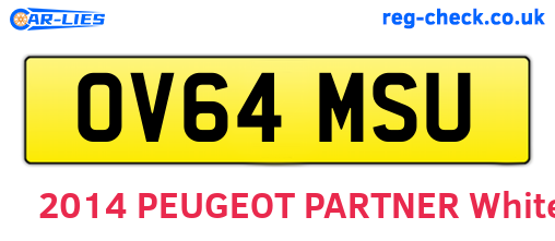 OV64MSU are the vehicle registration plates.