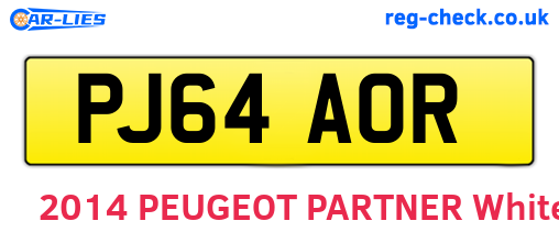 PJ64AOR are the vehicle registration plates.