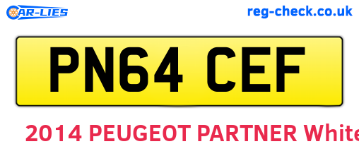 PN64CEF are the vehicle registration plates.