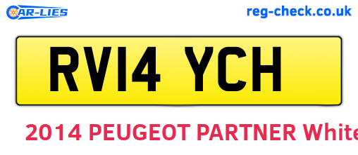 RV14YCH are the vehicle registration plates.