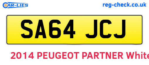 SA64JCJ are the vehicle registration plates.