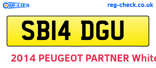 SB14DGU are the vehicle registration plates.