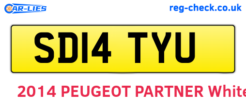 SD14TYU are the vehicle registration plates.