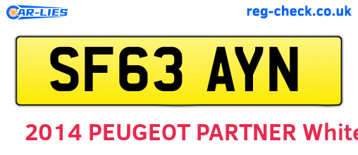 SF63AYN are the vehicle registration plates.