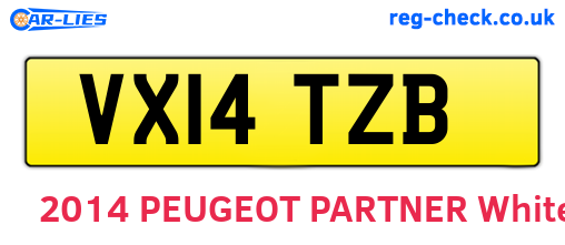 VX14TZB are the vehicle registration plates.