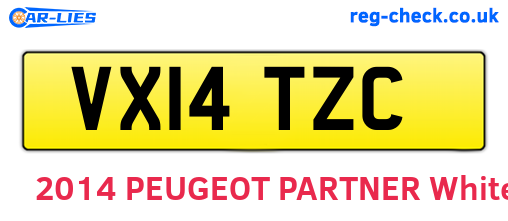 VX14TZC are the vehicle registration plates.