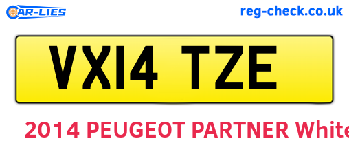 VX14TZE are the vehicle registration plates.