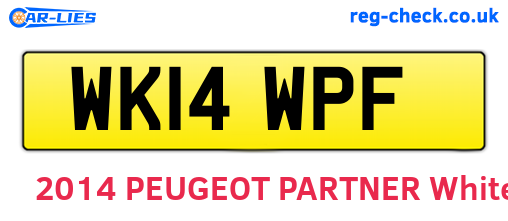 WK14WPF are the vehicle registration plates.
