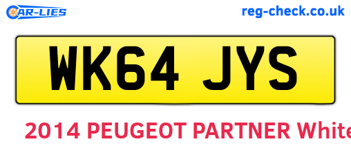 WK64JYS are the vehicle registration plates.