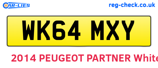WK64MXY are the vehicle registration plates.