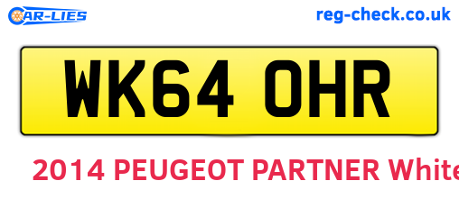WK64OHR are the vehicle registration plates.