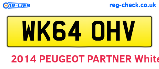 WK64OHV are the vehicle registration plates.