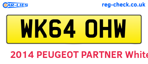 WK64OHW are the vehicle registration plates.