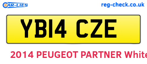 YB14CZE are the vehicle registration plates.