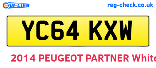 YC64KXW are the vehicle registration plates.