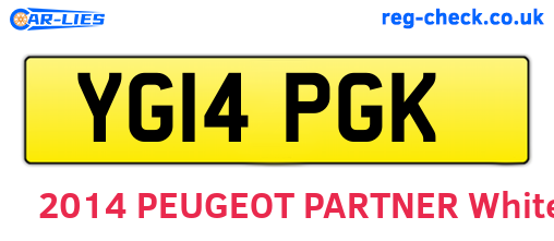 YG14PGK are the vehicle registration plates.