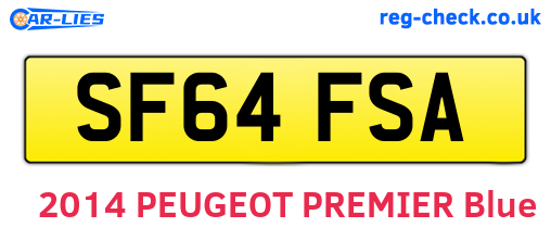 SF64FSA are the vehicle registration plates.