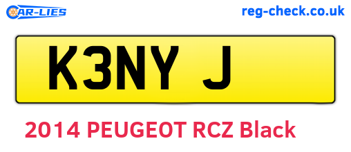 K3NYJ are the vehicle registration plates.