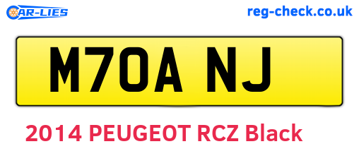 M70ANJ are the vehicle registration plates.