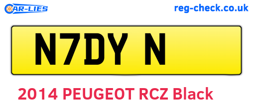 N7DYN are the vehicle registration plates.