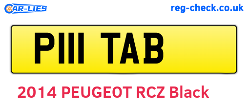 P111TAB are the vehicle registration plates.