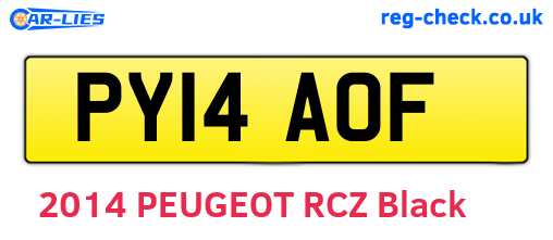 PY14AOF are the vehicle registration plates.