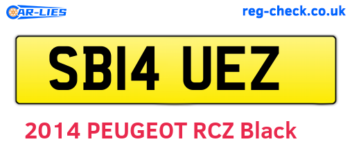 SB14UEZ are the vehicle registration plates.
