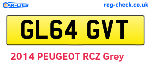 GL64GVT are the vehicle registration plates.