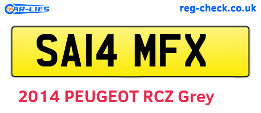 SA14MFX are the vehicle registration plates.