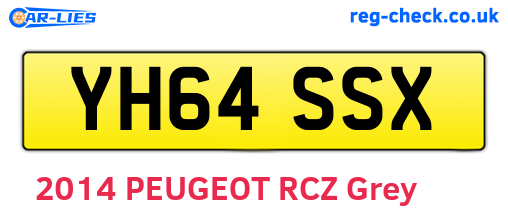 YH64SSX are the vehicle registration plates.