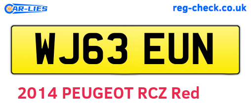 WJ63EUN are the vehicle registration plates.