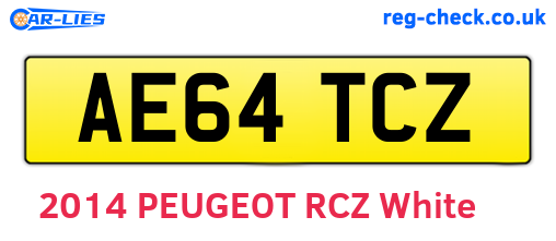 AE64TCZ are the vehicle registration plates.