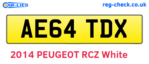 AE64TDX are the vehicle registration plates.