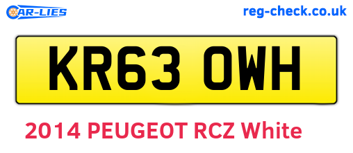 KR63OWH are the vehicle registration plates.