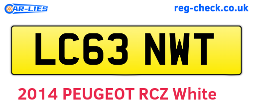 LC63NWT are the vehicle registration plates.
