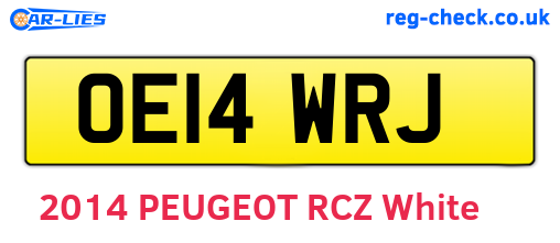 OE14WRJ are the vehicle registration plates.