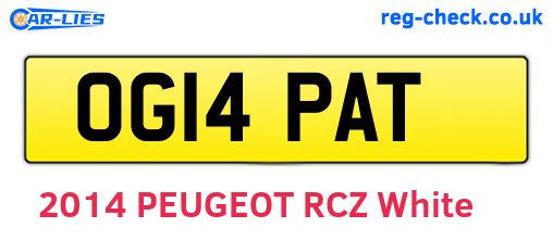 OG14PAT are the vehicle registration plates.