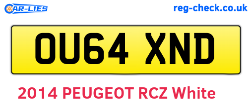 OU64XND are the vehicle registration plates.