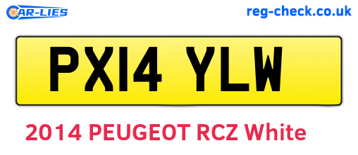 PX14YLW are the vehicle registration plates.