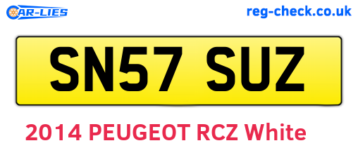 SN57SUZ are the vehicle registration plates.